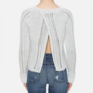 Free people - Cross cable long sleeve pull over sweater with open back